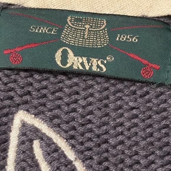 VTG Orvis Women's Patchwork Leaf Knit Grandma Sweater Button Front Cottagecore S - Picture 11 of 16